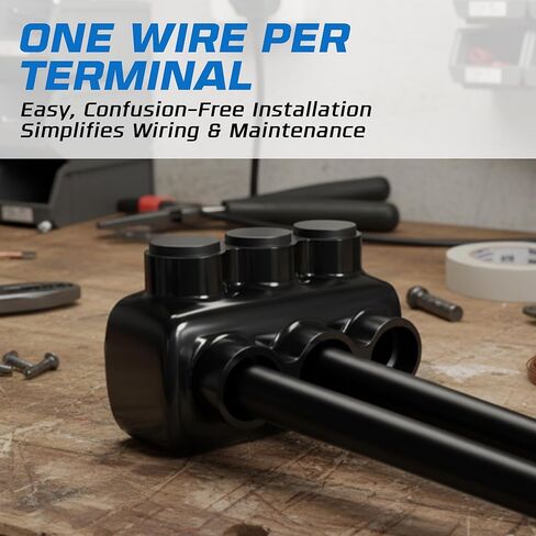 OHLECTRIC 4 Pack - Insulated Wire Connector 3 Port Single Side Entry for 4-14 Wire Range Lugs with 3/16 Hex Screw, Pre-Filled with Oxide Inhibitor - Wire Connectors, Electrical Connectors, Wire Tap in Kuwait