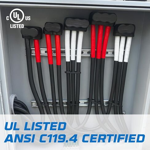 OHLECTRIC 4 Pack - Insulated Wire Connector 3 Port Single Side Entry for 4-14 Wire Range Lugs with 3/16 Hex Screw, Pre-Filled with Oxide Inhibitor - Wire Connectors, Electrical Connectors, Wire Tap in Kuwait