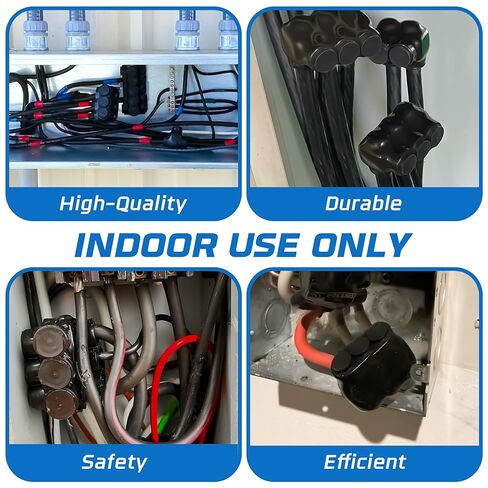 OHLECTRIC 4 Pack - Insulated Wire Connector 3 Port Single Side Entry for 4-14 Wire Range Lugs with 3/16 Hex Screw, Pre-Filled with Oxide Inhibitor - Wire Connectors, Electrical Connectors, Wire Tap in Kuwait