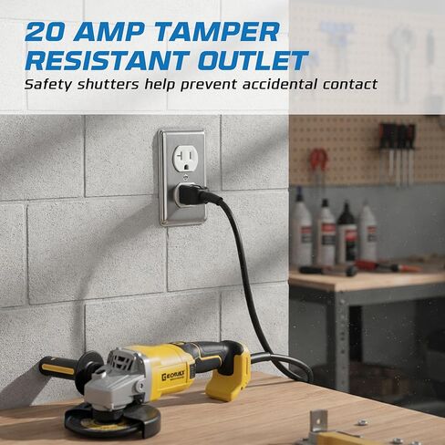 OHLECTRIC 2x4 Utility Electrical Outlet Box Kit (3-Pack) Metal Electrical Junction Box 1-7/8 Deep 20 Amp Tamper Resistant Duplex Receptacle, 2x4 Duplex Cover Plate, Grounding Screw, Ten 1/2" Knockouts in Kuwait