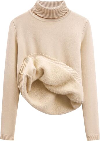 Arssm Womens Turtleneck Sweater Fleece Sherpa Lined Sweaters Thermal Knitted Pullover in Saudi Arabia