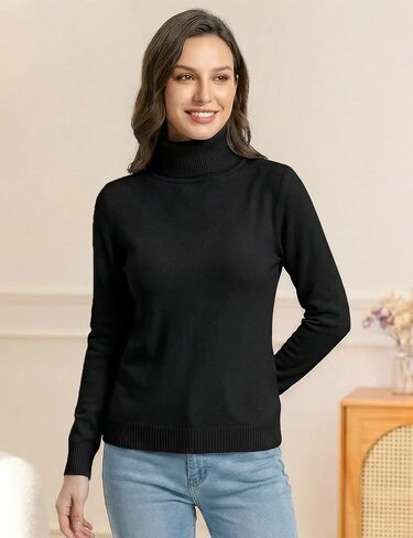 Arssm Womens Turtleneck Sweater Fleece Sherpa Lined Sweaters Thermal Knitted Pullover in Saudi Arabia