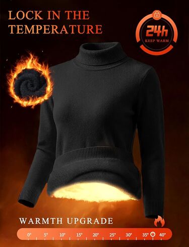 Arssm Womens Turtleneck Sweater Fleece Sherpa Lined Sweaters Thermal Knitted Pullover in Saudi Arabia
