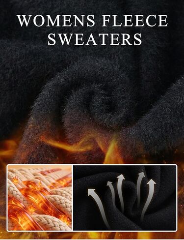 Arssm Womens Turtleneck Sweater Fleece Sherpa Lined Sweaters Thermal Knitted Pullover in Saudi Arabia