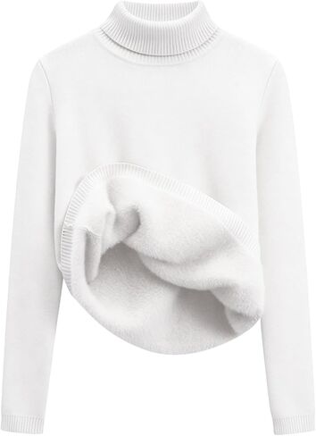 Arssm Womens Turtleneck Sweater Fleece Sherpa Lined Sweaters Thermal Knitted Pullover in Saudi Arabia