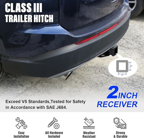 APS Rear Trailer Hitch, 2 inch Towing Hitch Receiver Class 3 Hitch Cover Included Compatible with Ford Edge 2015-2024 in Saudi Arabia
