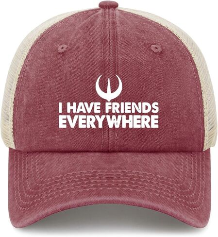 Funny Saying I Have Friends Everywhere Trucker Hats Running caps for Grandma in Saudi Arabia