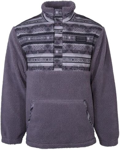 Charcoal Aztec Fleece Pullover by Hooey in Saudi Arabia