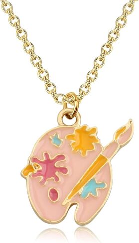 BNQL Artist Palette Necklace - Painter & Art Lovers Jewelry - Paint Brush Design - Perfect for Art Students & Teachers in Saudi Arabia