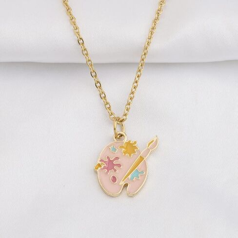 BNQL Artist Palette Necklace - Painter & Art Lovers Jewelry - Paint Brush Design - Perfect for Art Students & Teachers in Saudi Arabia