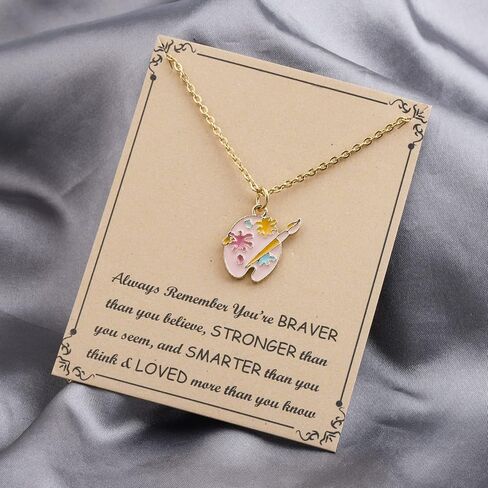 BNQL Artist Palette Necklace - Painter & Art Lovers Jewelry - Paint Brush Design - Perfect for Art Students & Teachers in Saudi Arabia