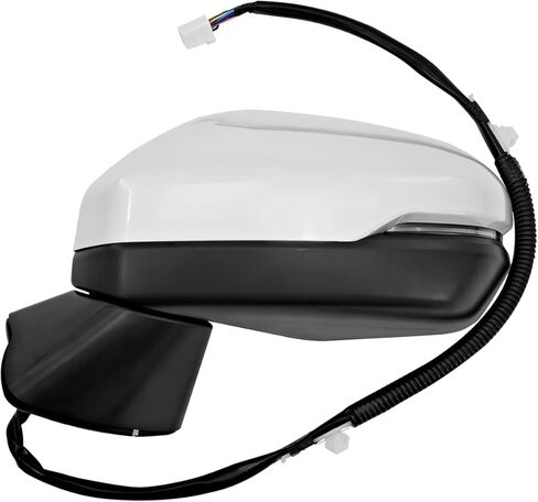 76258-3W0-A43 8 دبابيس بيضاء مرآة باب السائق الجانبي الأيسر مناسبة لسيارة Honda HR-V EX-L/LX/SPORT 2023-2025 W/نقطة عمياء ضوء إشارة الانعطاف الساخن HO1320359 (مرآة باب جانب السائق) in Kuwait