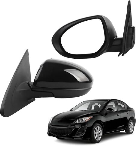 Dasbecan Right Passenger Side View Mirror Compatible with Mazda 3 2010 2011 2012 2013 Door Mirror with Power Adjustment and Manual Folding Black Outside Mirror Replace# MA1321162 BBM26912ZL(3pins) in Saudi Arabia