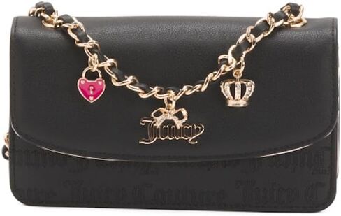 Juicy Couture Charm Crossbody Bag with Pull Out Card Case, Adjustable Chain Strap, 7.75 x 4.75 Inch in Saudi Arabia