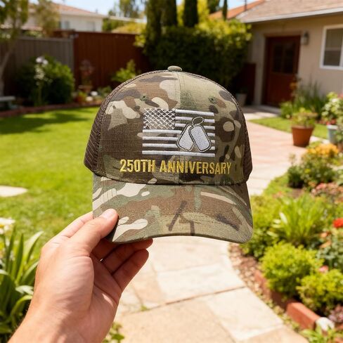 قبعة بيسبول مطرزة للرجال من الذكرى السنوية الـ 250 للولايات المتحدة الأمريكية، قبعة باتريوت العسكرية المخضرمة الأمريكية المموهة in Kuwait