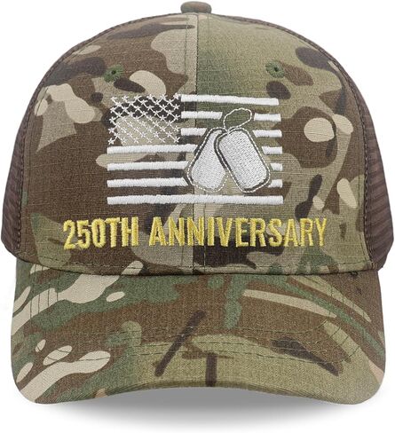 قبعة بيسبول مطرزة للرجال من الذكرى السنوية الـ 250 للولايات المتحدة الأمريكية، قبعة باتريوت العسكرية المخضرمة الأمريكية المموهة in Kuwait