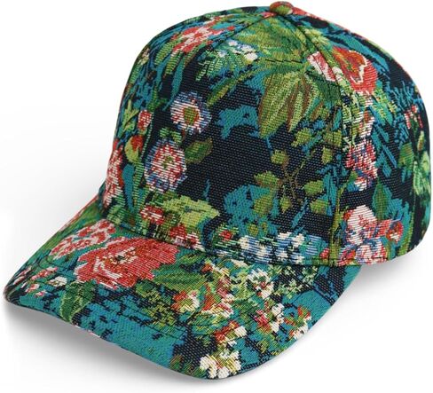 Premium Floral Hat Collection | Crafted with Rich Woven Raised Brocade Fabric | Adjustable Snapback Baseball Hats for Women in Saudi Arabia