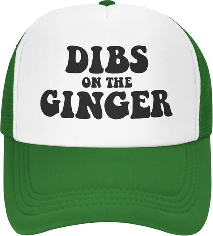 Dibs On The Ginger Hat مضحك شبكة قبعات سائقي الشاحنات الكبار قابل للتعديل قبعات البيسبول هدية روح الدعابة للرجال والنساء الأخضر in Kuwait