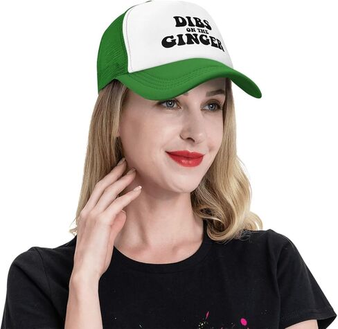 Dibs On The Ginger Hat مضحك شبكة قبعات سائقي الشاحنات الكبار قابل للتعديل قبعات البيسبول هدية روح الدعابة للرجال والنساء الأخضر in Kuwait