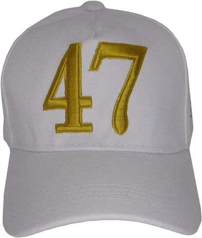 47 3-D Letters Trump USA Flag Arrow White Cotton Adjustable Embroidered Cap Hat in Saudi Arabia
