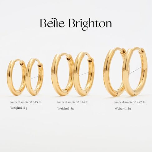 14K Gold Plated Small Hoop Earrings for Women, Hypoallergenic Silver Stackable Earrings & Gold Earring Set, Dainty Huggie Stacks Set for Multiple Piercings in Saudi Arabia