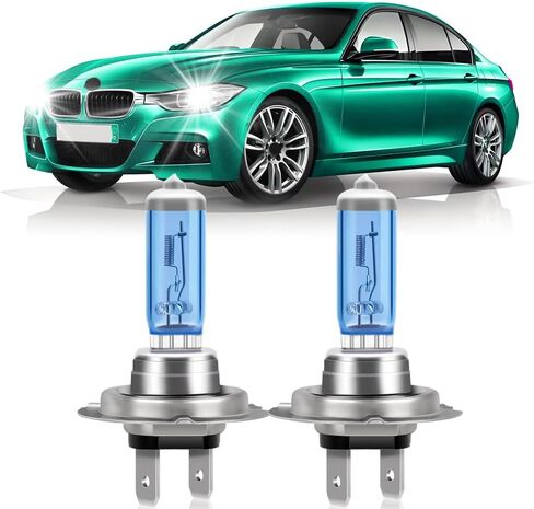 المصابيح الأمامية مناسبة لمصابيح الهالوجين الأمامية BMW 328i 2007-2016، مصابيح أمامية ساطعة H7 ذات عوارض منخفضة، سطوع 20000LM 900%، أبيض 6000K، التوصيل والتشغيل، حزمة من 2 in Kuwait