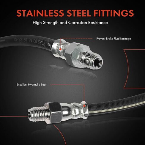 A-Premium Front At Master Cylinder Brake Hydraulic Hose Compatible with Chrysler, Dodge, Plymouth & DeSoto Models - Town & Country, 300, Coronet, New Yorker, Newport, Nassau, Fury, Belvedere, Firedome in Saudi Arabia