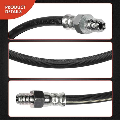 A-Premium Front At Master Cylinder Brake Hydraulic Hose Compatible with Chrysler, Dodge, Plymouth & DeSoto Models - Town & Country, 300, Coronet, New Yorker, Newport, Nassau, Fury, Belvedere, Firedome in Saudi Arabia