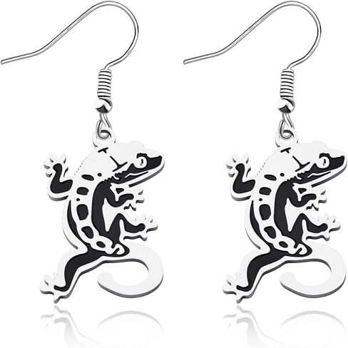 OKEYCH Crested Gecko Lover Gift Crested Gecko Earrings Who Loves Crested Gecko Jewelry Crested Gecko Merch in Saudi Arabia