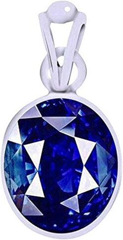 Ramneek Jewels Divya Shakti 3.25-3.50 Carat Blue Sapphire Neelam Energized Gemstone Silver Pendant AAA Quality in Saudi Arabia