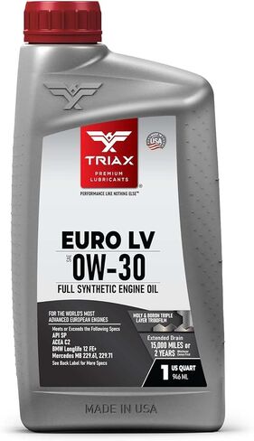 زيت المحرك ترياكس يورو LV 0W-30 الاصطناعي بالكامل PAO Esters متوافق مع BMW LL-12+، BMW LL-17+، ومرسيدس بنز 229.71 (1 كوارت) in Saudi Arabia