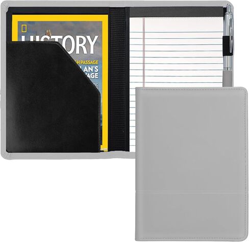 حافظة بادفوليو/محفظة، حافظة صغيرة بادفوليو حافظة 5 × 8 لوحة كتابة قانونية، مجلد منظم مستندات A5 للرجال والنساء، أسود in Kuwait