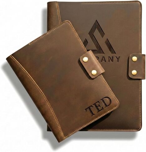 Personalized Leather Portfolio for Men, Women - Custom Business & Organizer A4 A5 Document Binder, Journal for Coworker, Employee, Gift for His, Her, Students, Graduation, Fathers Day, Office Gifts in Saudi Arabia