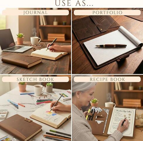Personalized Leather Portfolio for Men, Women - Custom Business & Organizer A4 A5 Document Binder, Journal for Coworker, Employee, Gift for His, Her, Students, Graduation, Fathers Day, Office Gifts in Saudi Arabia