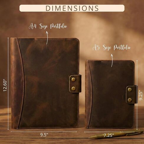 Personalized Leather Portfolio for Men, Women - Custom Business & Organizer A4 A5 Document Binder, Journal for Coworker, Employee, Gift for His, Her, Students, Graduation, Fathers Day, Office Gifts in Saudi Arabia