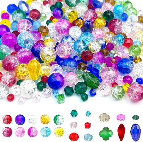800PCS Green Glass Beads, Assorted Crystal Loose Shiny Beads for Jewelry Making, Earring, Necklace, Bracelet, Crafts DIY in Saudi Arabia