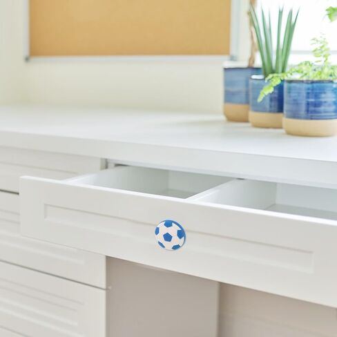 4pcs Cartoon Silicone Drawer Knobs Room Furniture Pulls Soccer Blue White Round Cabinet Handles Friendly Soft Grip for Wardrobe Drawers in Kuwait