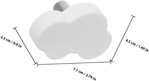 6 قطع من مقابض الخزانة ذات السحابة البيضاء الكرتونية الناعمة من المطاط اللطيف لأدراج الغرفة وأبواب الخزانة، مقابض ديكور ذاتية اللصق in Kuwait