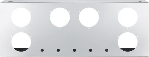 Tail Light Panel Stainless Steel with Four 4.49" and Six 2.76" Light Round Cutouts Rear Light Panel with a Backing Panel for Semi Truck in Kuwait