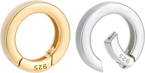 PH PandaHall 2 Pieces 925 Sterling Silver Spring Gate Rings 10mm Spring Clasp Jewelry Making Supplies Golden & Silver Clasps for Necklace Bracelet Repair Wedding Jewelry Christmas, 9 Gauge in Saudi Arabia