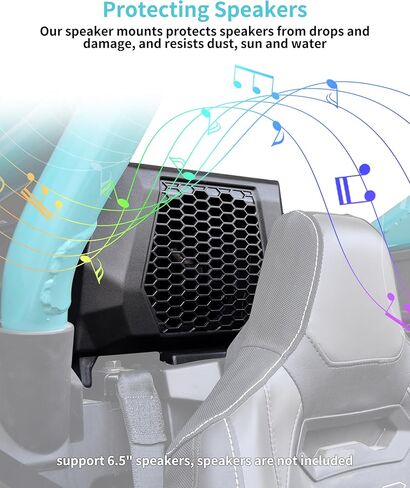 Rear 6.5" Speaker Pods for Polaris RZR PRO XP/R/S 2025, Rear Behind Seat 6.5in Speaker Enclosures with Mount Brackets Holders for Polaris RZR PRO XP/R/S 4 2025 Accessories(2PCS) in Saudi Arabia