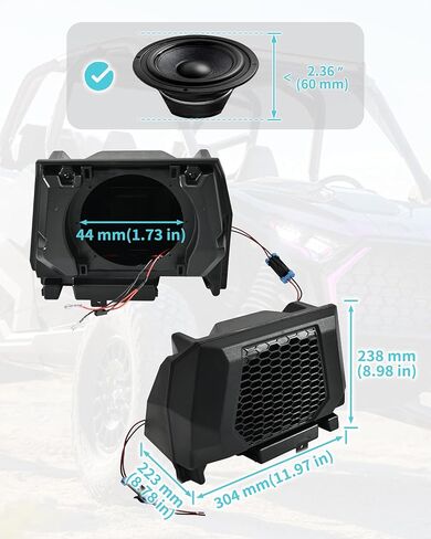 Rear 6.5" Speaker Pods for Polaris RZR PRO XP/R/S 2025, Rear Behind Seat 6.5in Speaker Enclosures with Mount Brackets Holders for Polaris RZR PRO XP/R/S 4 2025 Accessories(2PCS) in Saudi Arabia