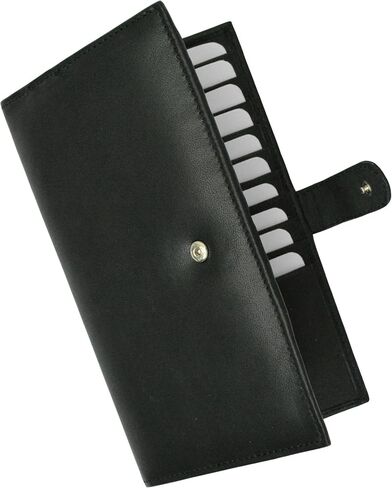 Marshal Bifold Leather RFID Blocking Wallet For Men & Women | Genuine Leather Holder With 19 Slots, 2 Bill Compartments & ID Window For Credit/Debit Cards, Money, Driver’s License (Croco Black) in Saudi Arabia