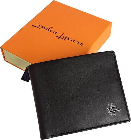 Mens RFID Blocking Bifold Wallet Genuine Leather | Secure and Durable Extra Capacity Billfold with 13 Credit Cards, 1 Flip Up ID (Brown oil pullup) (Bifold 13 CC/1 Flip ID, Black) in Saudi Arabia