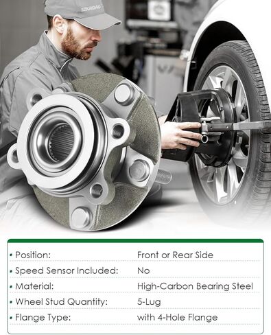 Set of 2 Front Wheel Bearing and Hub Assembly with 5-Lug Fit for:-Nissan Rogue 2008-2013, Rogue Select 2014-2015, Sentra 2007-2012 2.5L OE# 513298, BR930772, 40202-JG000 in Saudi Arabia