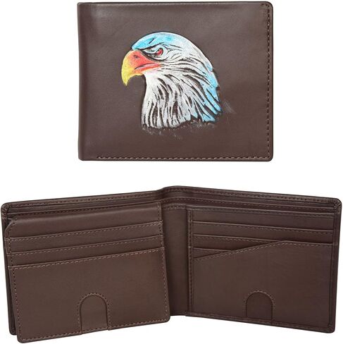 Mens RFID Blocking Bifold Wallet Genuine Leather | Secure and Durable Extra Capacity Billfold with 13 Credit Cards, 1 Flip Up ID (Brown oil pullup) (Bifold 13 CC/1 Flip ID, Black) in Saudi Arabia