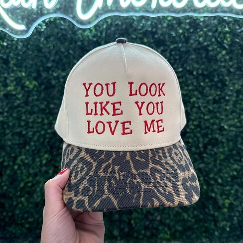 You Look Like You Love Me Vintage Leopard Trucker Hat, Vintage Leopard Trucker Snapback in Saudi Arabia