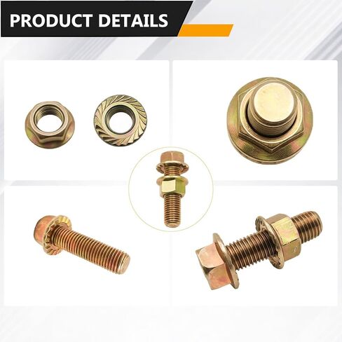 5 Sets Exhaust Serrated Flange Spin Bolts with Nuts M10-1.25 x 33mm Compatible withToyota Honda 90212-SA5-003 Accord Civic Odyssey Acura in Kuwait
