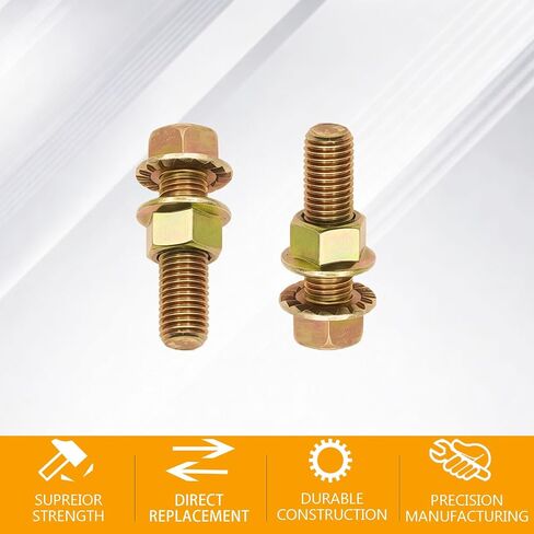 5 Sets Exhaust Serrated Flange Spin Bolts with Nuts M10-1.25 x 33mm Compatible withToyota Honda 90212-SA5-003 Accord Civic Odyssey Acura in Kuwait