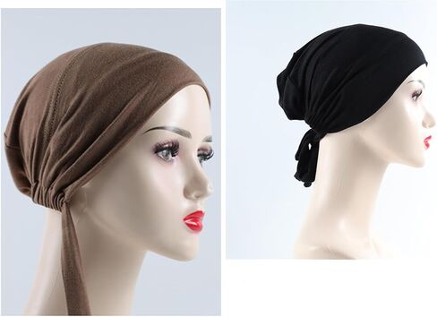 2 Pack Head Scarf Hair Wrap Scarf Solid Color Adjustable Bandana Lightweight Single Pack for Women Satin Wrap Scarfs in Saudi Arabia